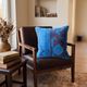Vintage Turkish Wool Medallion Pillow, Hand-Knotted Rug Cushion