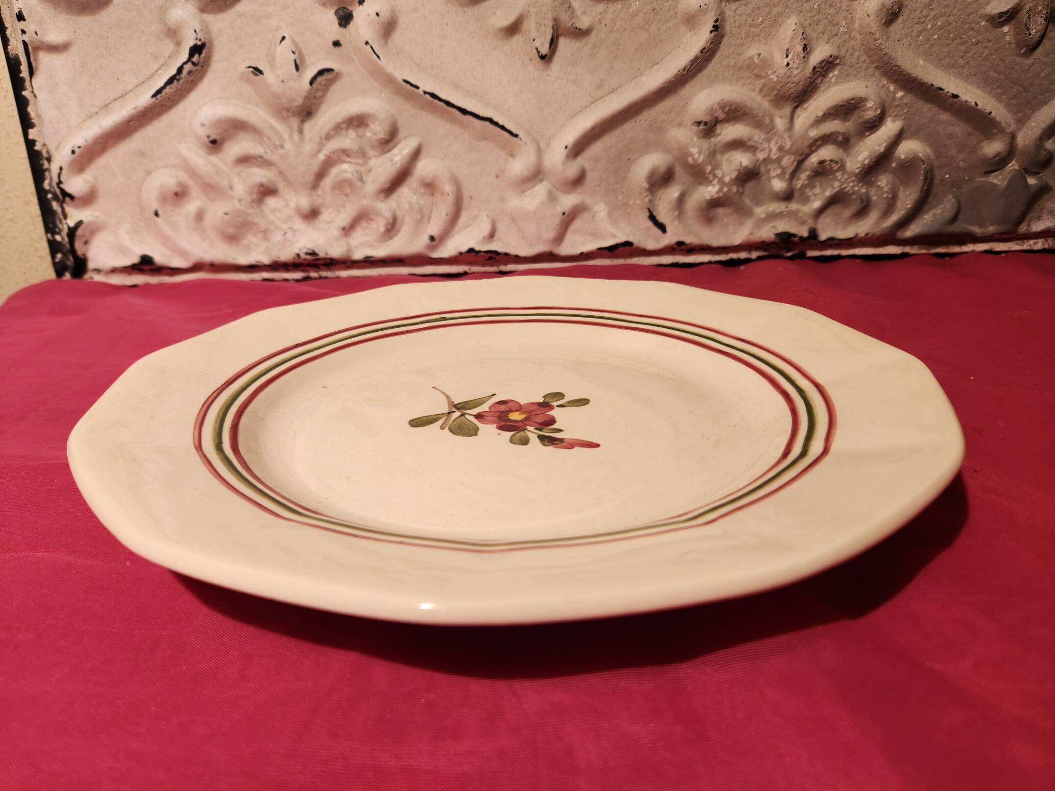 22 flat plates Armelle Sarreguemines hand-painted