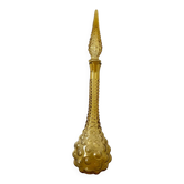 Carafe italienne Empoli verre ambre bulles , 1970