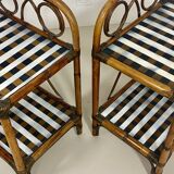 Pair of vintage 70s checkerboard bedside tables: Ref cindy