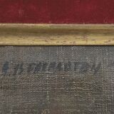 Oil on panel by Alain Beaufreton academic nude male