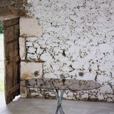Oval dining table in chrome and smoked glass, 1970.