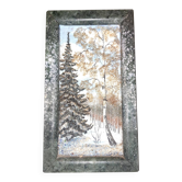 Acrylic painting on marbled paper. Russia. Year 1960.