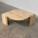 Italian travertine sculptural eye shaped coffee table, 1980s