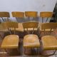 7 vintage school chairs in chrome metal from the 1970s