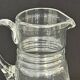 Ancienne carafe  pichet en verre soufflé  décor de feuilles ciselées 1940