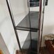 Étagère Bauhaus en métal chromé et verre fumé, années 70