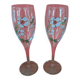 2 champagne flutes Perrier Jouet from the 1980s