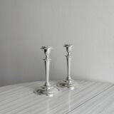 Paire de bougeoirs en inox