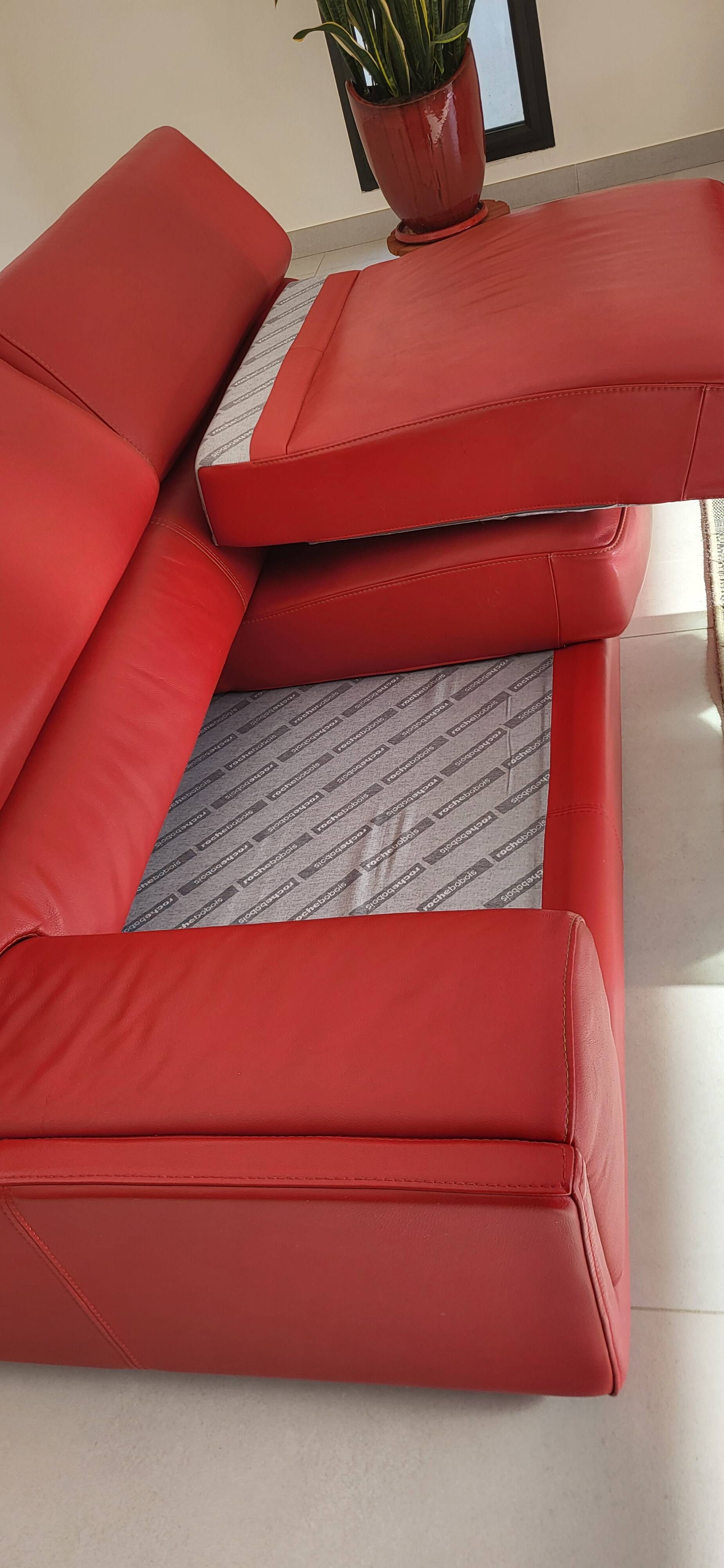 1 red roche bobois sofa