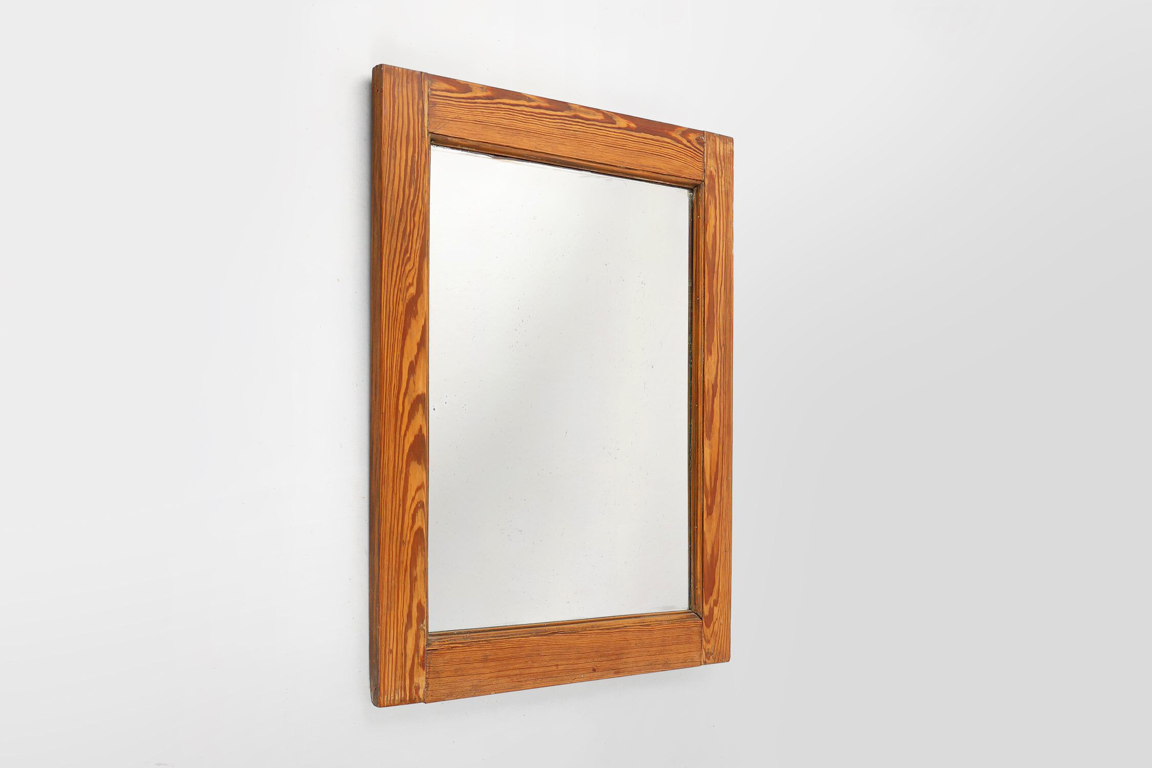 French Mirror with Warm Pine Wood Frame, 1900s