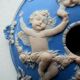 jewelry box or blue porcelain candy box with 4 angels