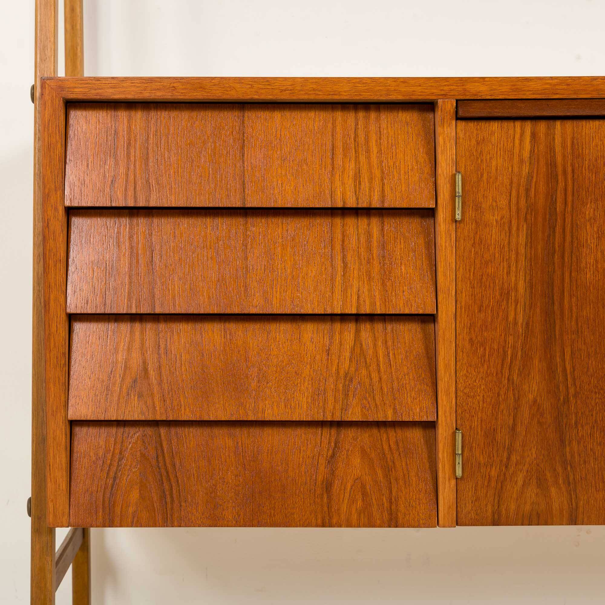 Scandinavian mid century bookcase with a desk, Sweden 1960s