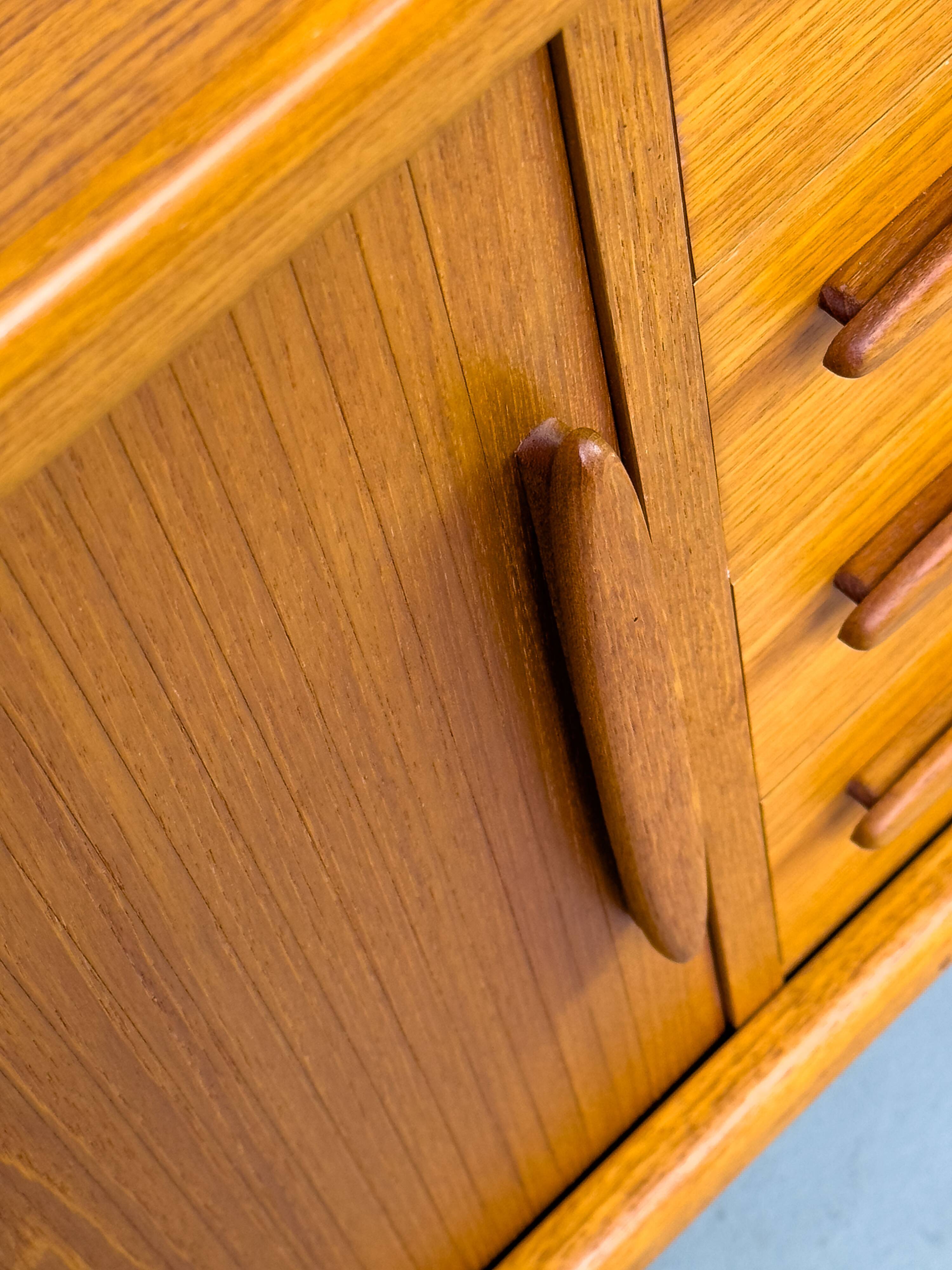 Danish Teak Sideboard with Tambour Doors from CFC Silkeborg, 1970s