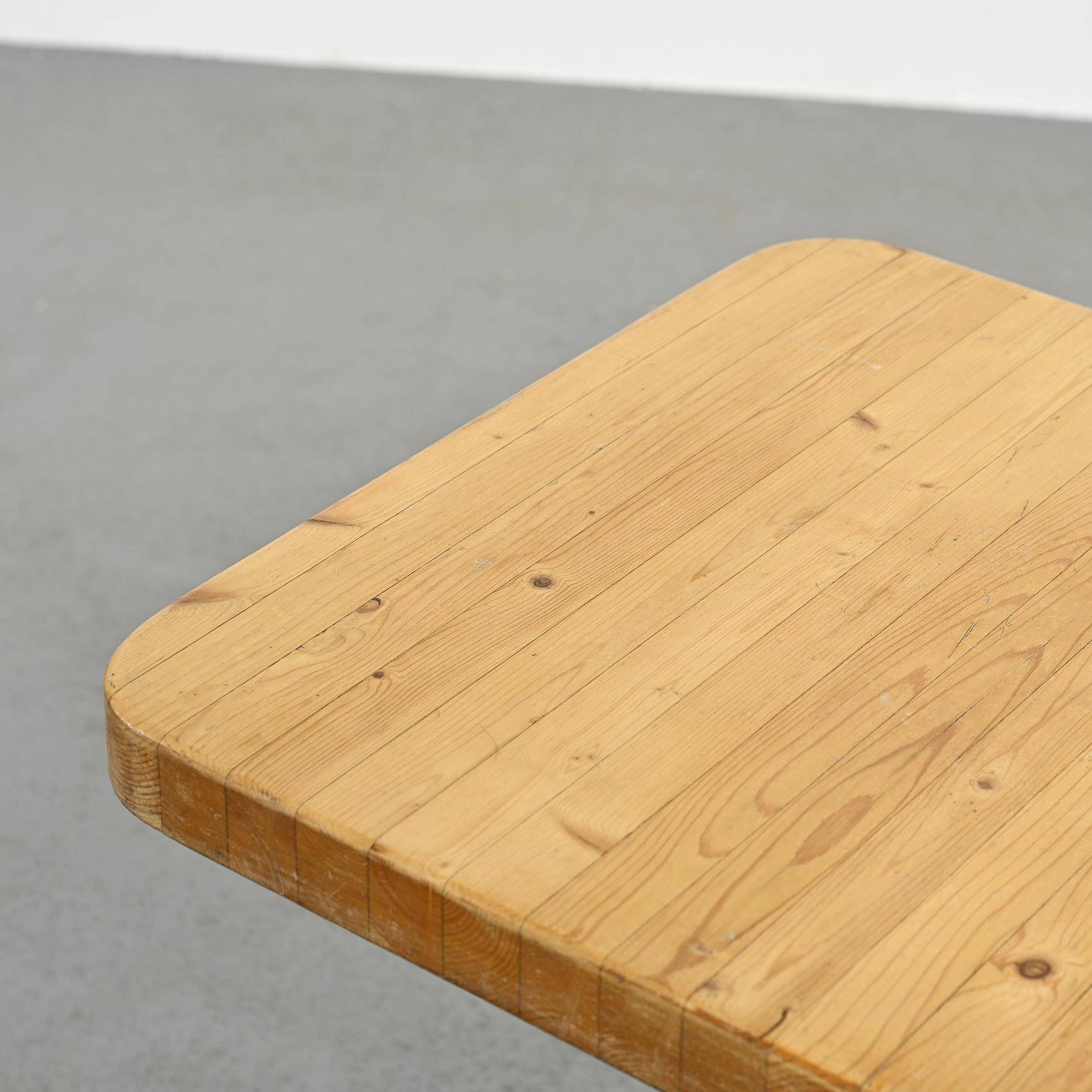 Square table, Charlotte Perriand, Les Arcs 2000, circa 1979.