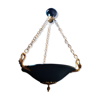 Metal and bronze swan collar empire style chandlier