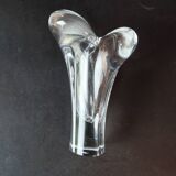 Bayel crystal vase – floral pattern – French glassware