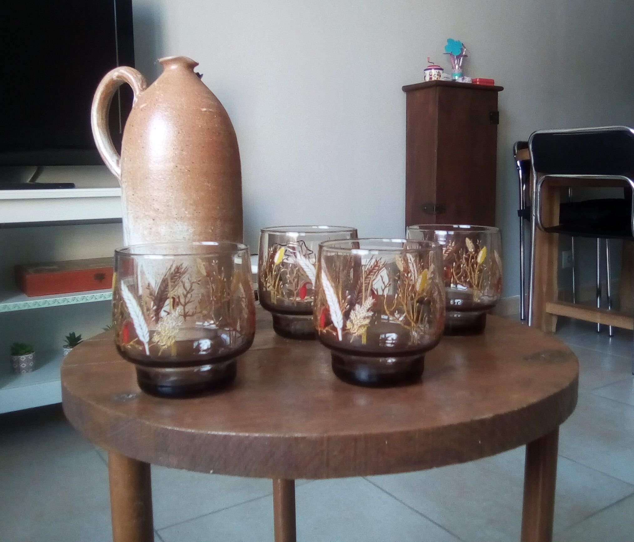Set of 4 glasses "Tivoli" 70s glass of Arques Luminarc