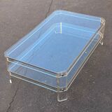 Glass and Plexiglas coffee table 1970