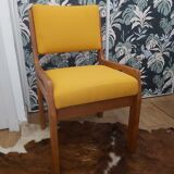 Chair in elm and fabric, 50