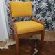 Chaise années 50 en orme et tissu