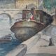 Tableau du pont Saint Michel à Paris, 1950