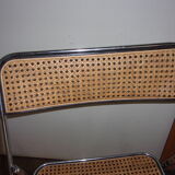 Chrome cane folding chairs 1970