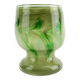 vase en verre vintage par Erwin Eisch, différentes nuances de vert et verre clair