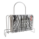 Vintage chrome metal magazine rack - Space Age design from the 1970s - Decorative storage for magazines and books - Elegant retro gift idea