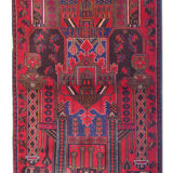Tapis persan tissé à la main traditionnel tribal red wool living area rug - 113x200cm