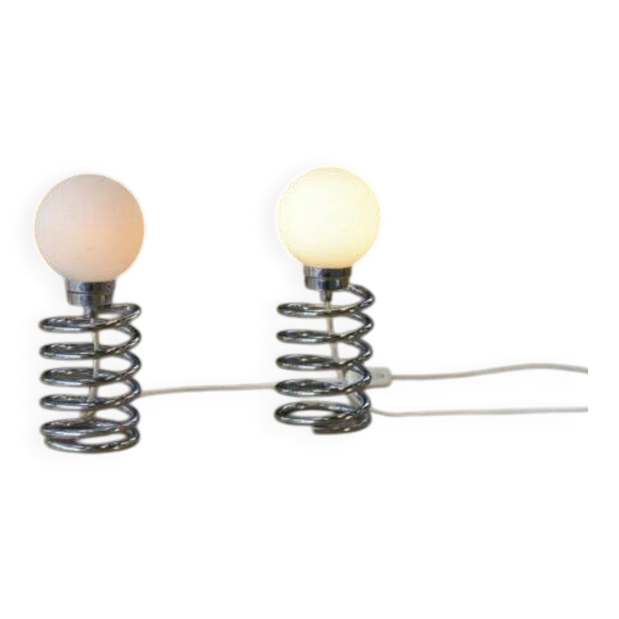 Pair of designer lamps, Spring model, by Ingo Maurer, 20th century
