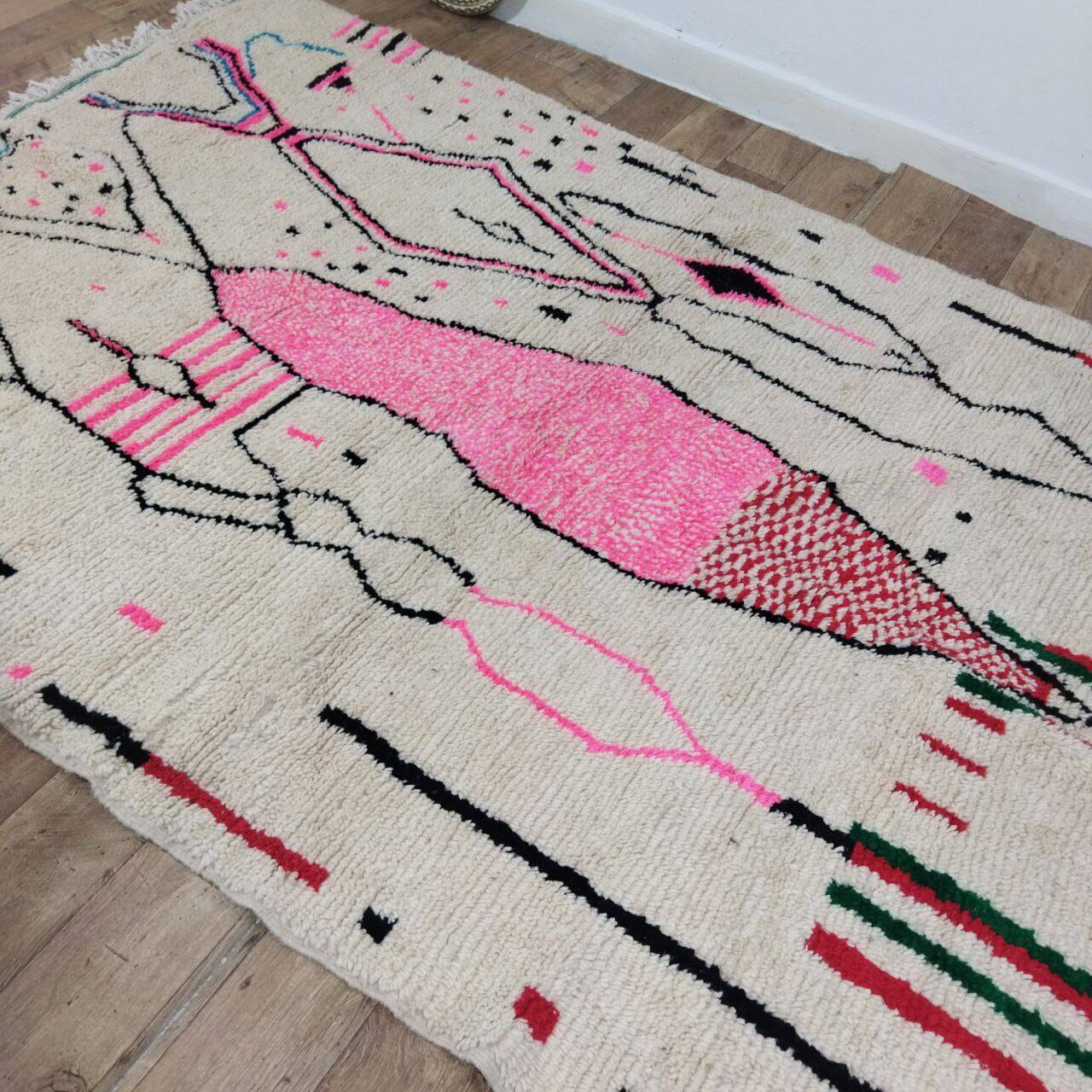 Handmade wool Berber rug 300 X 195 CM