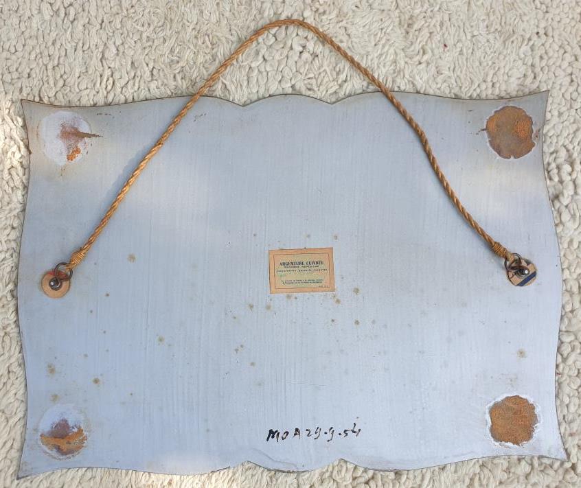 Mirror moustache Art Deco 1940 copper silver