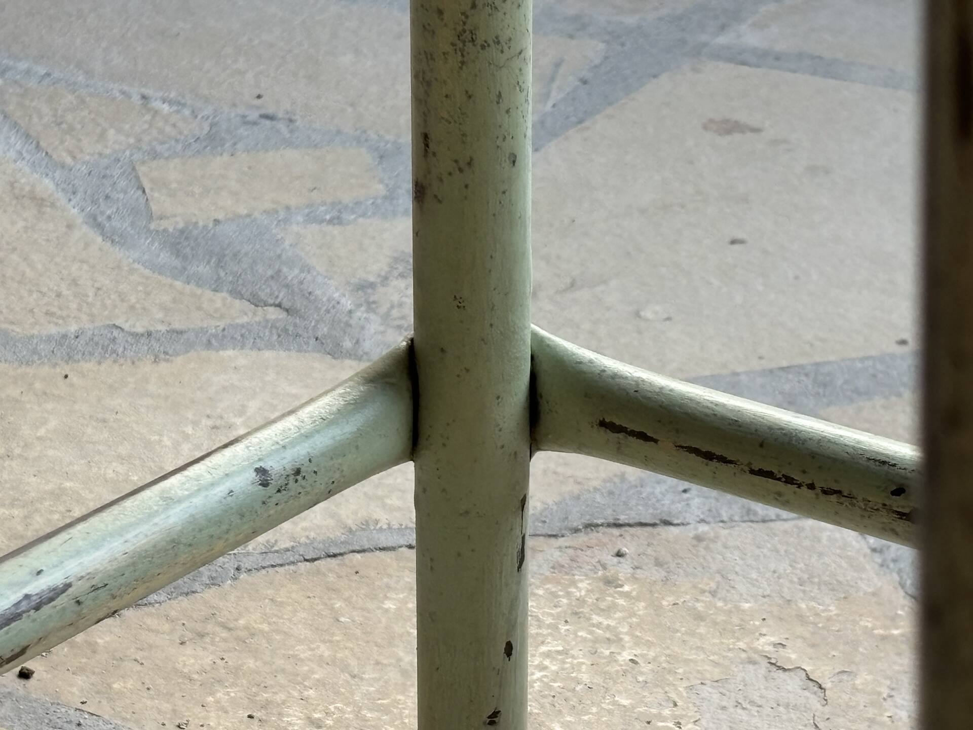 Vintage metal and beech school stool - restored