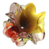 Grand cendrier/vide-poche en verre de Murano polychrome, attribué à Toso, Italie