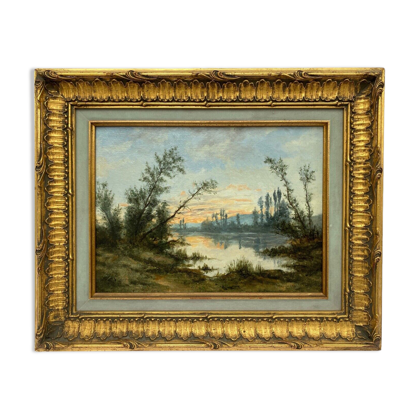 Oil on cardboard riveting nineteenth eugene labitte