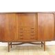 Teak highboard with doors and drawers, 1960s