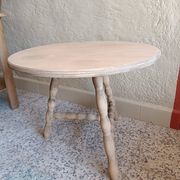 Renovated round low side table