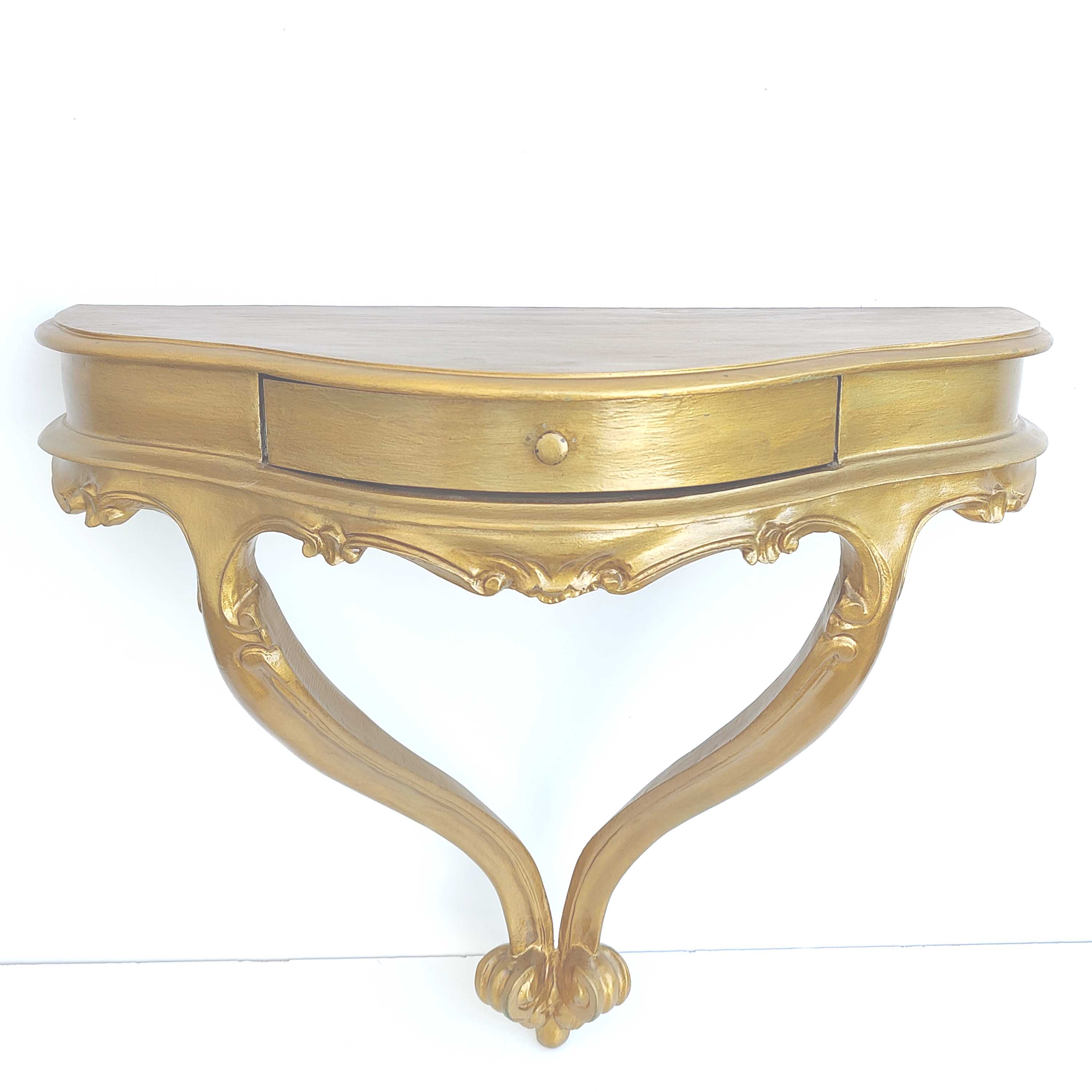 Wall console / gold shelf with drawer