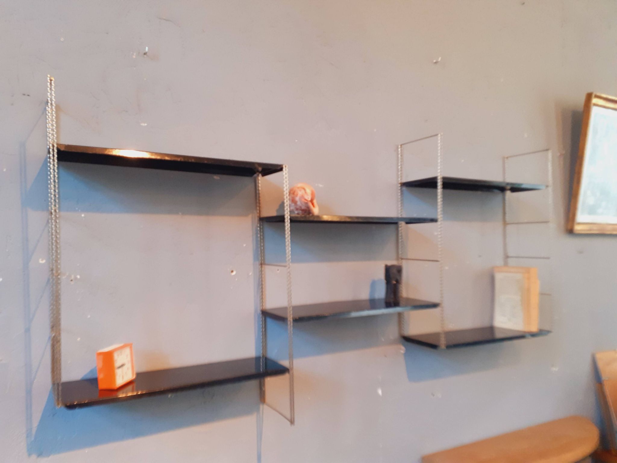 Modular wall shelf self, for mofp, 1960.