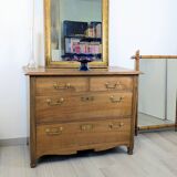 Antique mirror 19th century gilded carved frame 82 x 66 cm