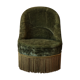 Fauteuil crapaud en velours vert olive