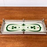 Metal and glass plateau Art Deco / Art Nouveau