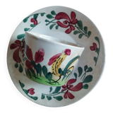 Cup and saucer Creil & Montereau "Rooster"