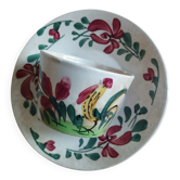 Tasse et sous-tasse Creil & Montereau « Coq »