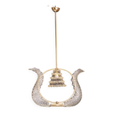 Elegant Art Decò Barovier and Toso Chandelier, 1940s