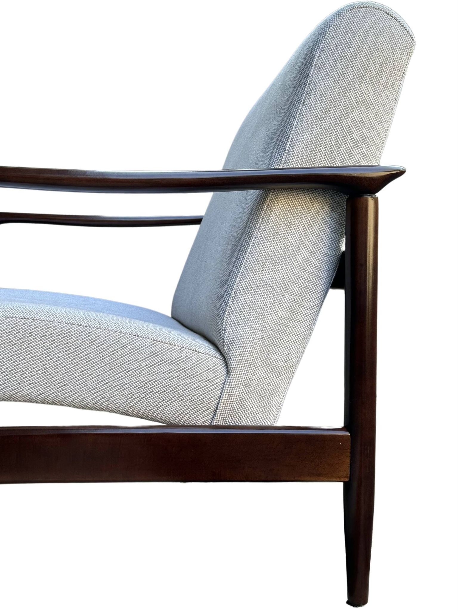 Mid Century Armchairs in Beige Linen, by Edmund Homa, 1960s, Set of Two