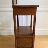 Vintage solid oak bedside table, 1 door, 1 drawer and 1 niche