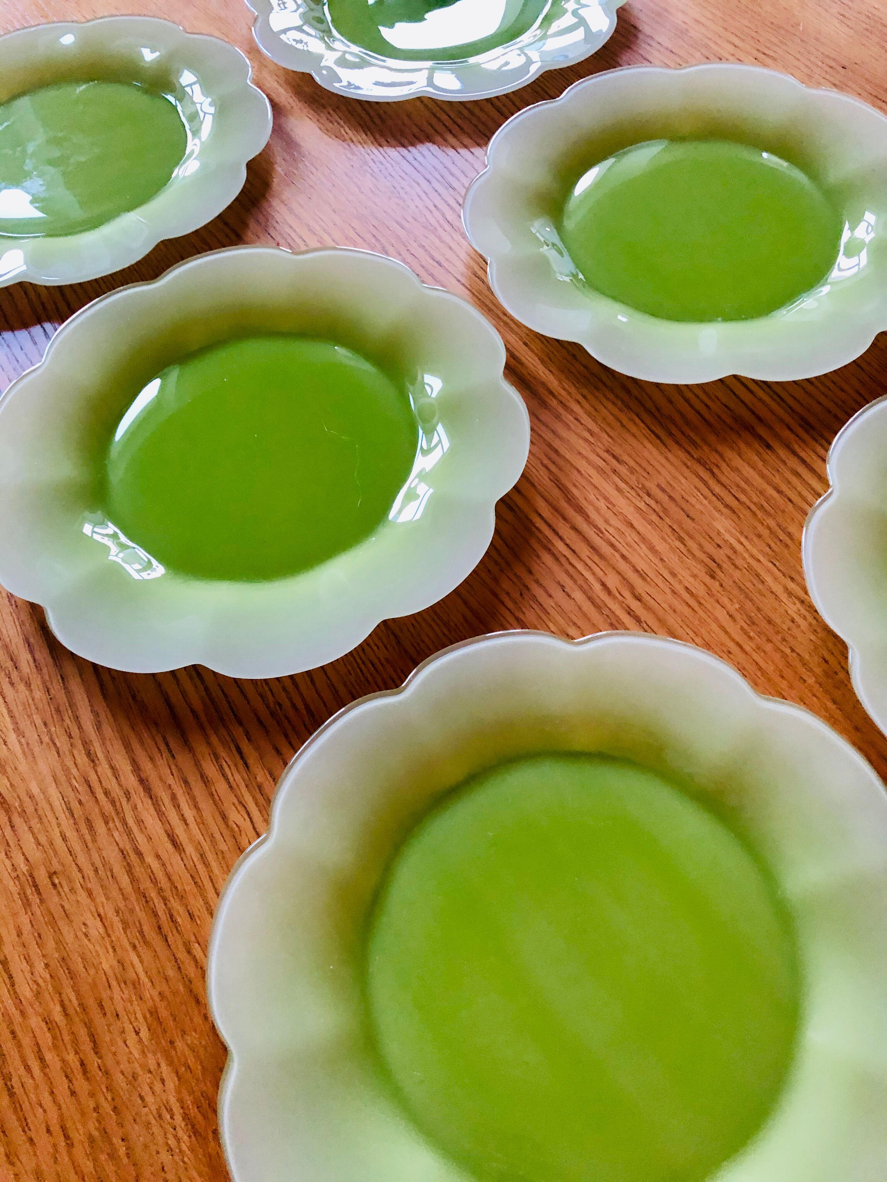 Set of 6 flat plates 27 cm glass