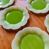 Set of 6 flat plates 27 cm glass